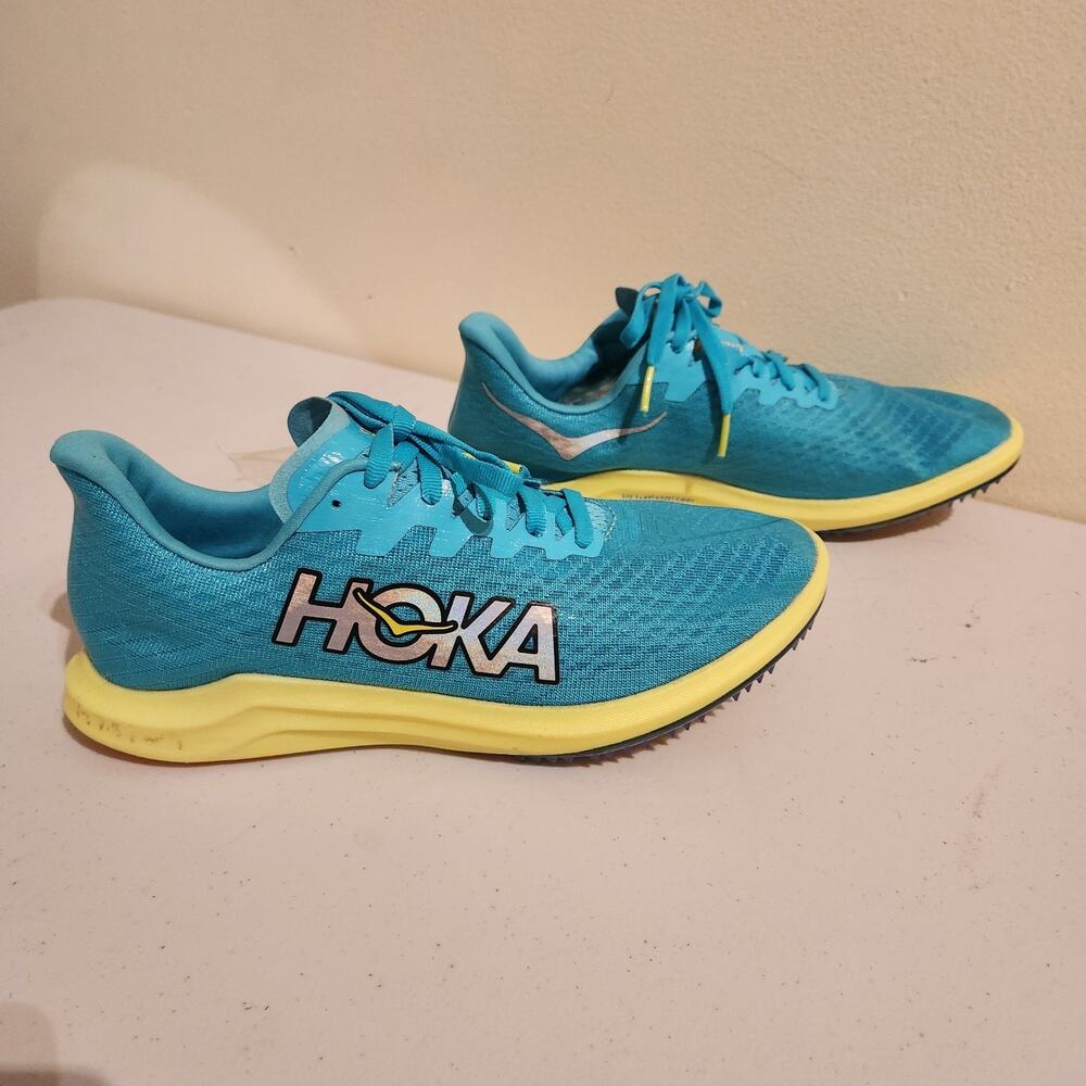 Hoka One Teal Blue One Cielo X 2 LD Track Cleats Mens 7.5 Soccer Fútbal Sneakers